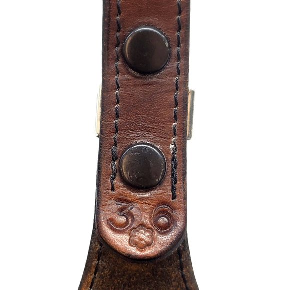 Vtg EUGENE CHARLEY Navajo Sterling Silver Ranger Belt Buckle Western Handmade - Picture 6 of 6